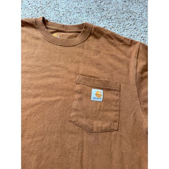 CARHARTT  Mens short sleeve  T-Shirt, Brown/Tan, size M, Cotton, Workwear - Picture 7 of 7